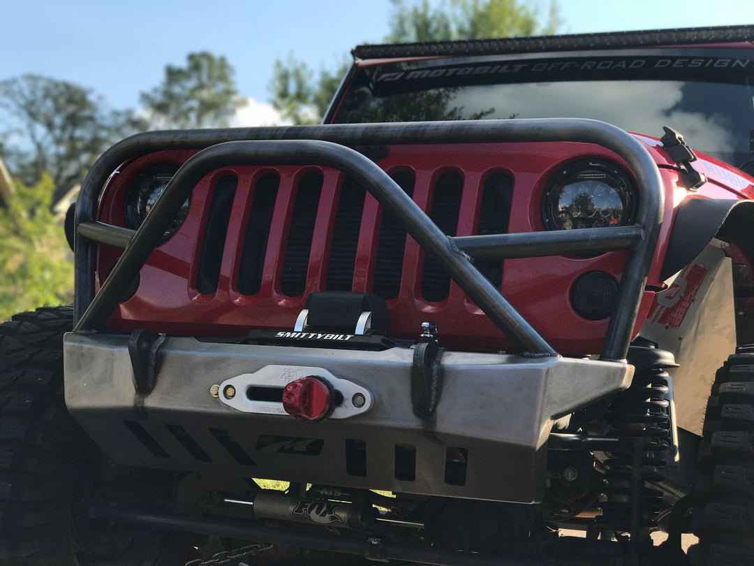 Crusher Series Front Bumper w/Grill Hoop and Stinger for Jeep JK / JKU - Motobilt