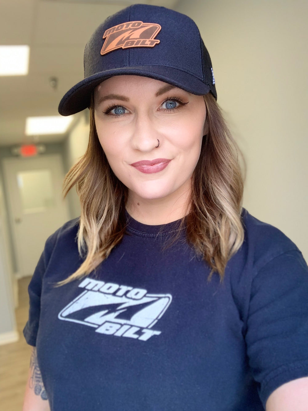 Motobilt Leather Patch Trucker Hat - Motobilt