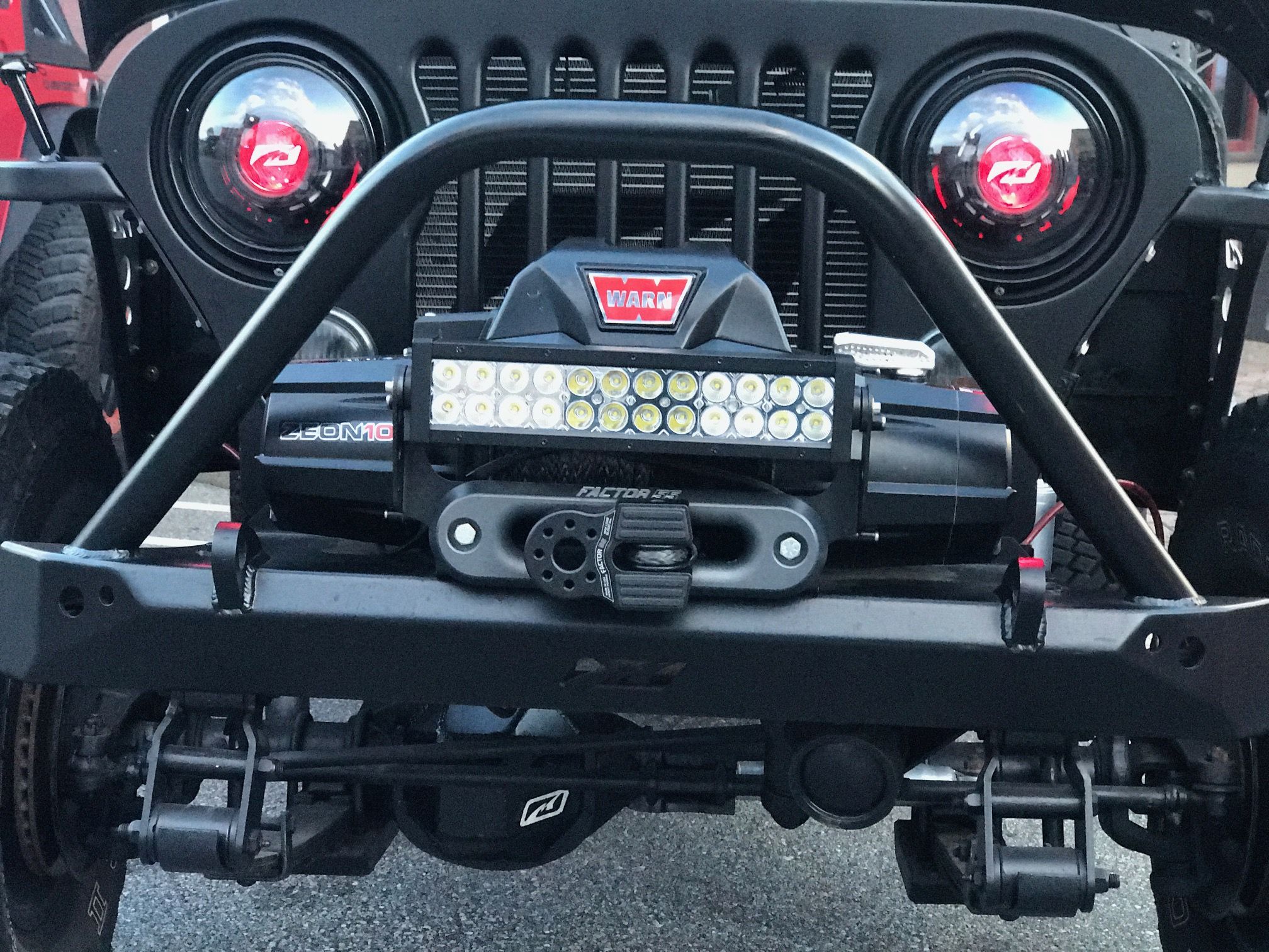 Mid-Width Front Bumper w/ Stinger for Jeep CJ - Motobilt