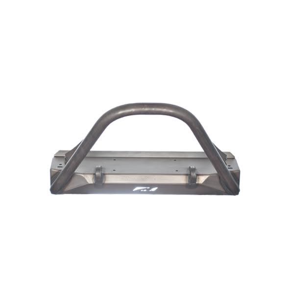 Motobilt Front Stubby Bumper w/Stinger MB1000-S for Jeep CJ front top view showing winch mounting holes and stinger height