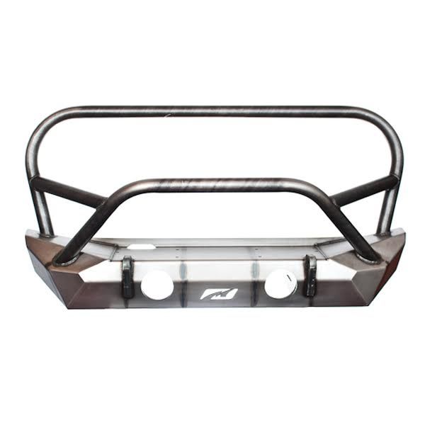 Motobilt Hammer Front Bumper w/Grill Hoop, Stinger & Fog Mounts MB1025F-L for Jeep JK / JKU steel bumper with grill hoop, fog light mounts, d rings, winch capable front view