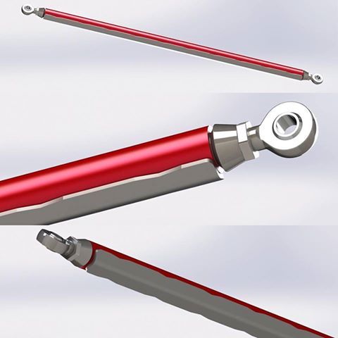 Motobilt Weld On Tube Armor MB1041 shown as a reinforcement brace for a tie rod or suspension link in cad drawing