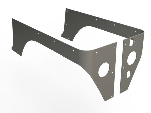 Motobilt Comp Cut Corner Guards MB1051 for Jeep TJ 3/16" Steel with tail light cut outs and holes for factory tail gate hinges