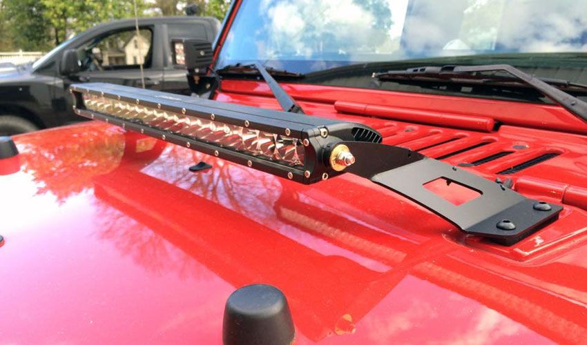 OFFROADTOWN 2X No-Drill LED Light Bar Mounting Brackets – Hood/Pillar Mount For Jeep & Trucks