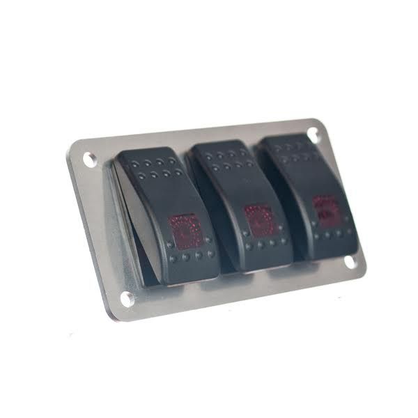 3 Hole Aluminum Switch Panel - Motobilt