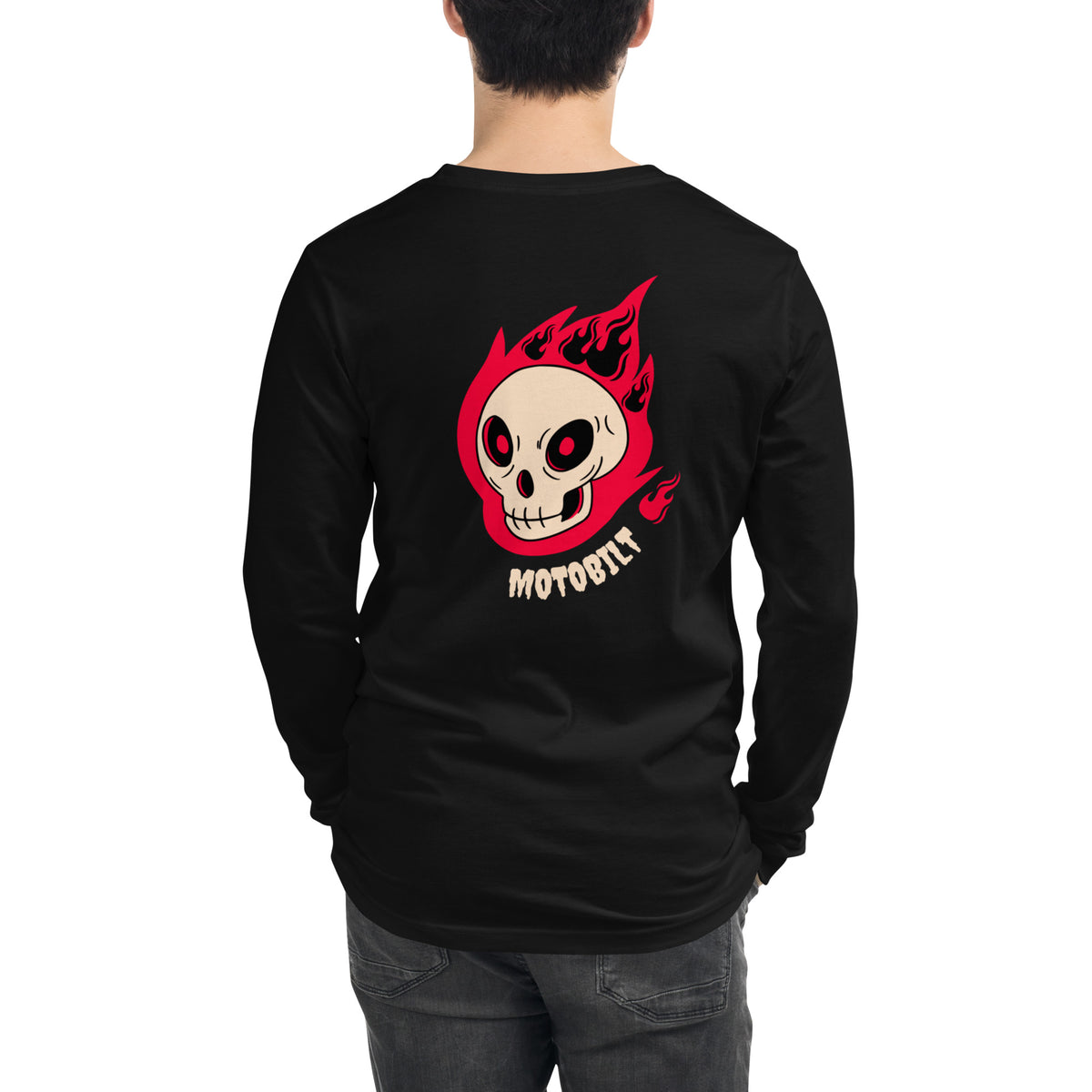 Motobilt Skulls on Fire Long Sleeve Tee Motobilt