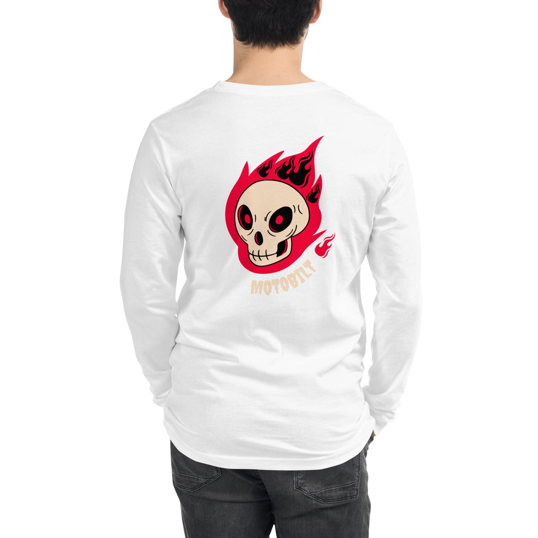 Motobilt Skulls on Fire Long Sleeve Tee - Motobilt